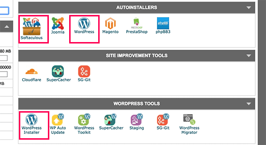 Open Softaculous in cPanel