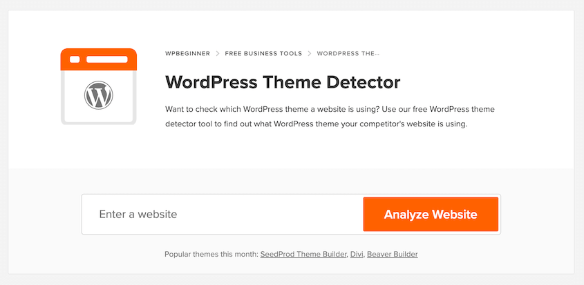 WordPress theme detector