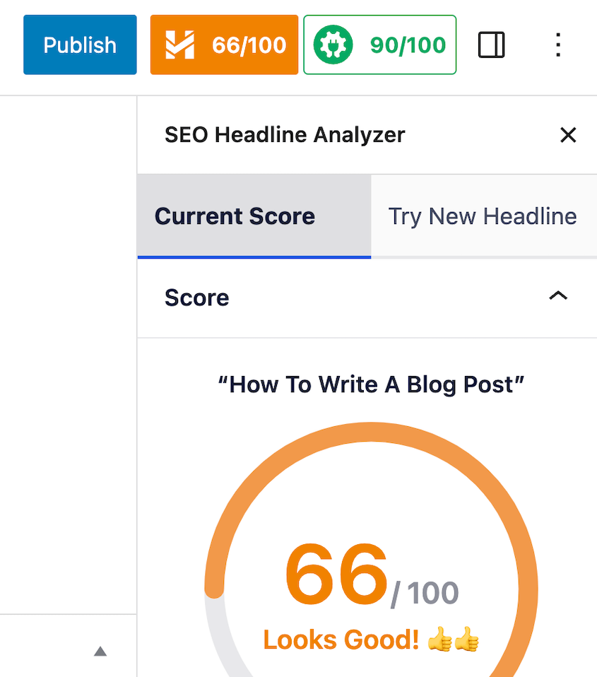 AIOSEO headline analyzer