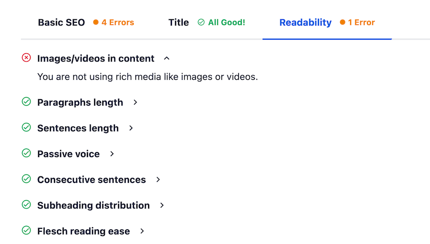 AIOSEO readability