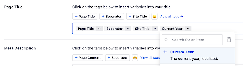 AIOSEO dynamic tags