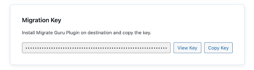 Migrate Guru migration key