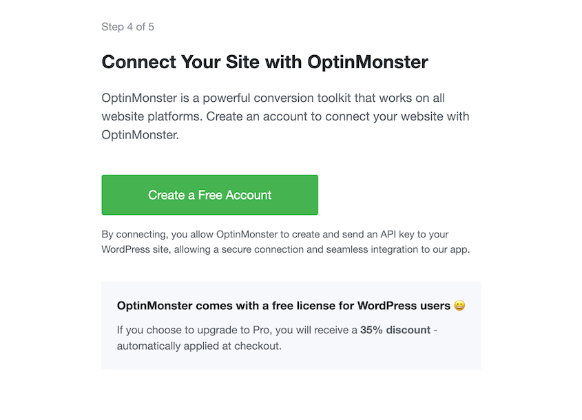 Connect OptinMonster account