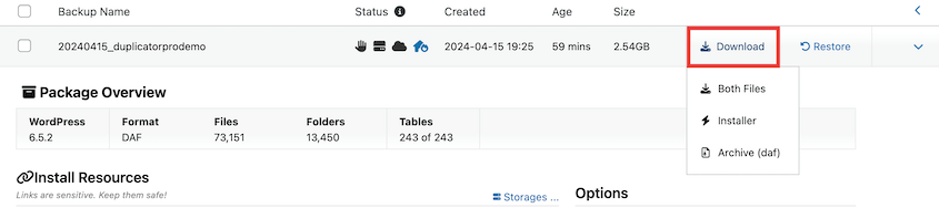 Download cloud backup to computer