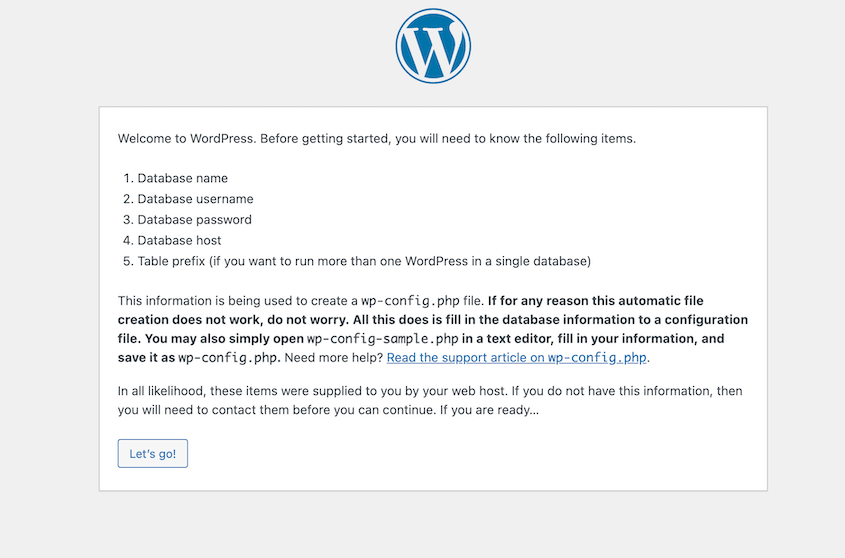 Local WordPress install