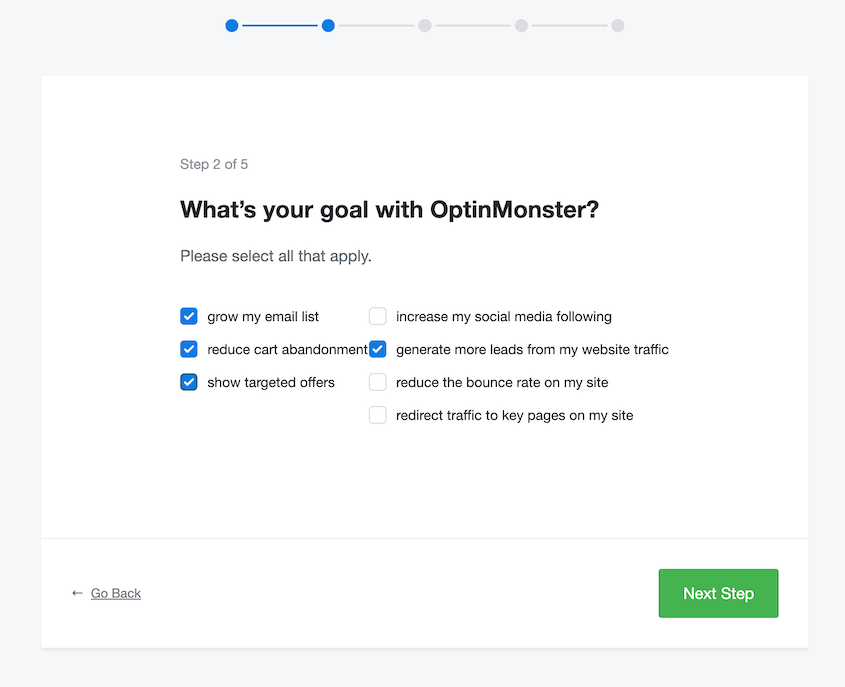 OptinMonster goals
