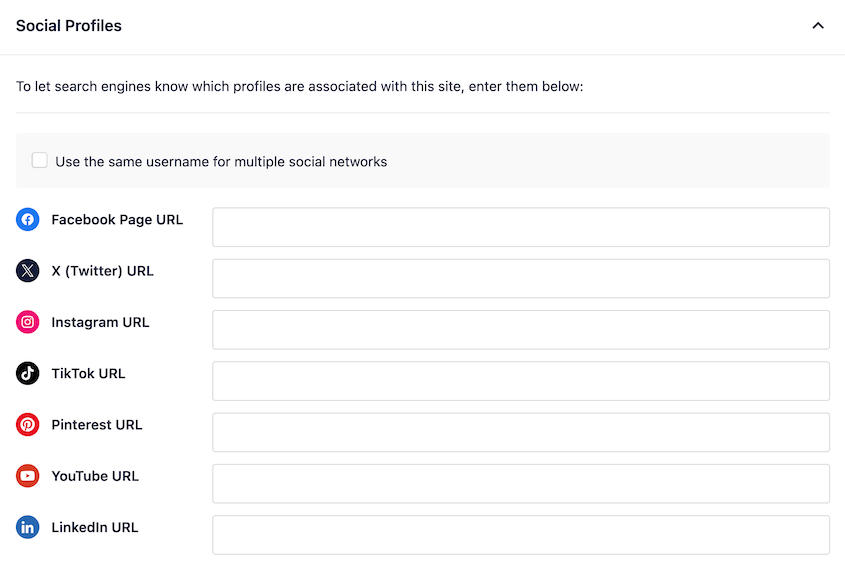 AIOSEO social profiles