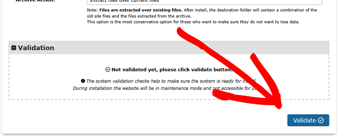 validate - Duplicator