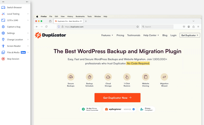 BrowserStack test