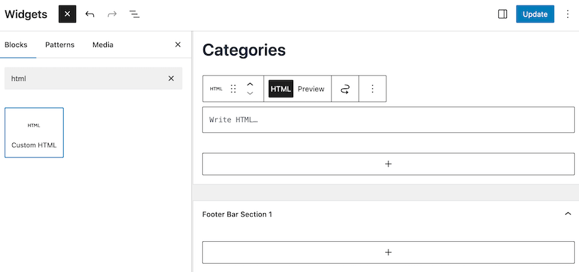 WordPress widget HTML