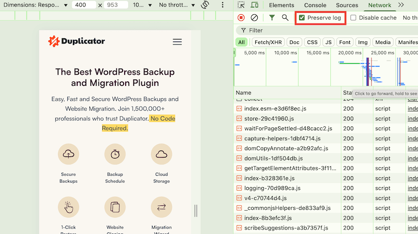 Chrome DevTools link chain checker